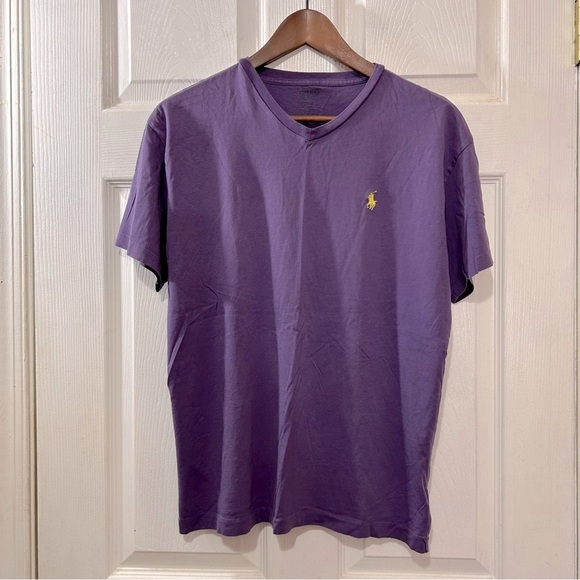 POLO Ralph Lauren Men's V-Neck T-shirt Short Sleeve Purple Size Small - Picture 1 of 7